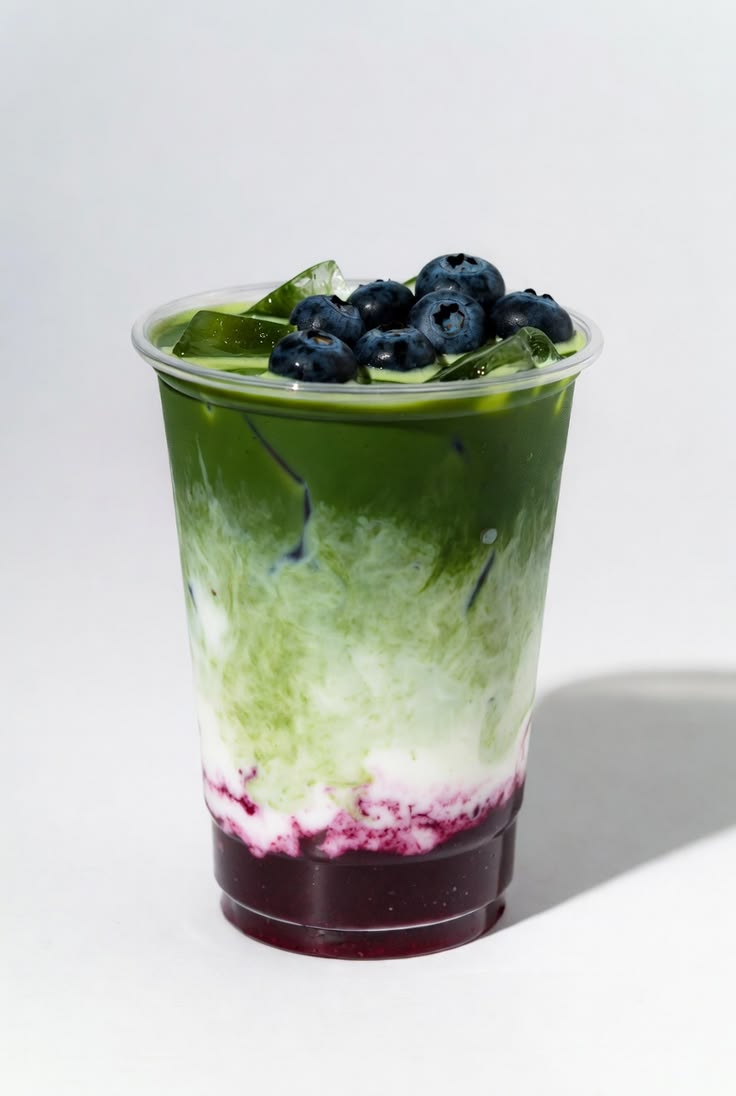 Matcha berry latte